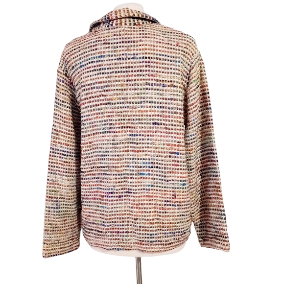 Chicos Design Size 2 L/12 Multicolor Blazer Jacket Shacket Overcoat Striped - Picture 4 of 5